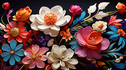 A vibrant and colorful garden of flowers. generated by Ai.