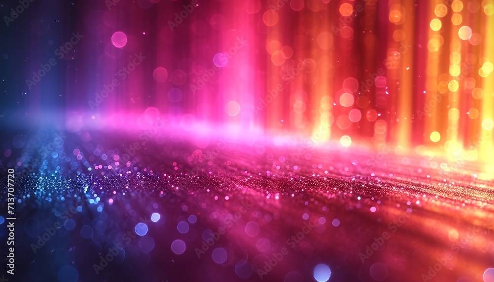 Wall mural abstract glowing shiny stripes motion background. trendy color, generative ai