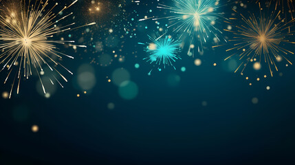 Naklejka premium Fireworks background for celebration, holiday celebration concept
