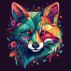 colorful fox llustration2