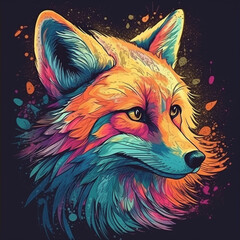 colorful fox llustration3