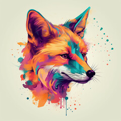 colorful fox llustration12