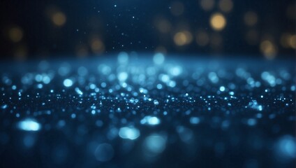 Bokeg Background with glass  ball, Blue Color Floating Particles in a Bokeh Background with Light...