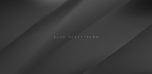 Abstract futuristic dark background with waved design. Realistic 3d design with luxury flowing lines. Elegant backdrop for poster, website, brochure, banner. vector illustration