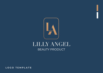 Fototapeta premium Minimalist and Luxurious LA Letter Logo Monogram