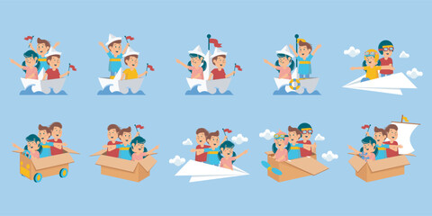 Fototapeta premium Happy Children Day Illustration