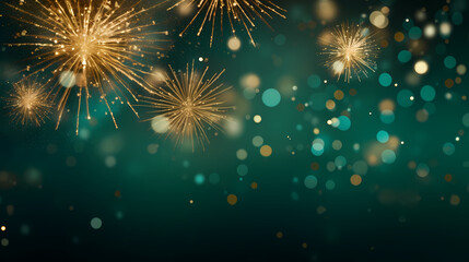 Beautiful fireworks background at night for holiday decoration