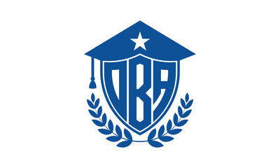 OBA three letter iconic academic logo design vector template. monogram, abstract, school, college, university, graduation cap symbol logo, shield, model, institute, educational, coaching canter, tech