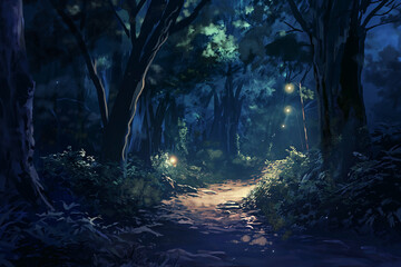 絵画的な自然系の背景背景のイラスト(AI generated image)