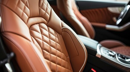 Obraz premium Brown Car Interior Seat