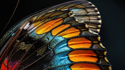 Colorful Butterfly Wing Closeup