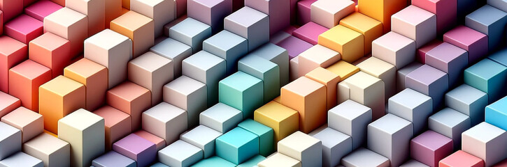 multi-colored 3D cubes, background