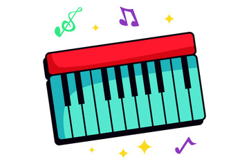 Keyboard Functional Music Related Sticker Design