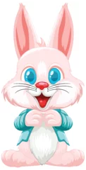 Poster Im Rahmen Cute cartoon rabbit smiling joyfully. © GraphicsRF