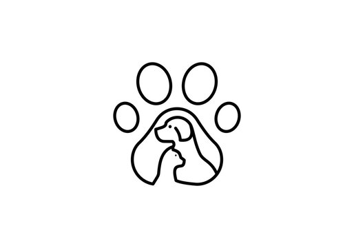 logo illustration of pets and animal paws