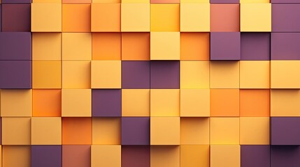 A series of squares in shades of yellow and purple