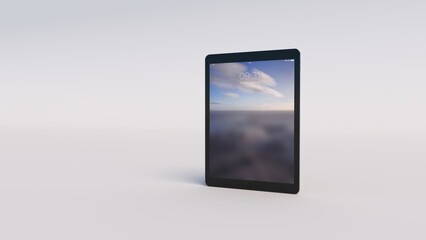 device on gray background high resolution 3d rendering image