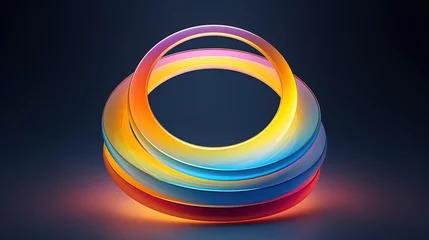 Fototapeten Circular rings with a gradient color scheme © Gefo