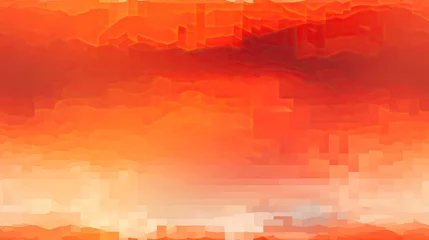 Foto op Canvas Digital landscape modern vibrant orange pixel pattern © Gefo