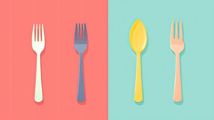 Digital portion control tools solid color background