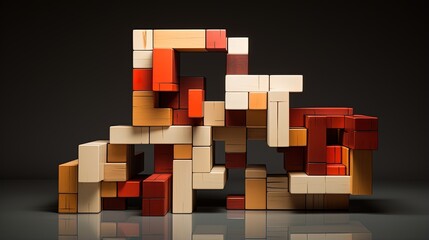 Overlapping cubic forms creating a three dimensional aesthetic