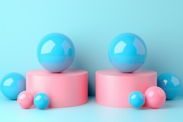 Design mockup. 3D rendering geometric shapes, perfect for premium product display. Generative AI