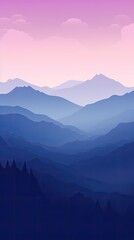 Serene mountain range silhouetted at dusk wallpaper for the phone