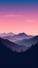 Serene mountain range silhouetted at dusk wallpaper for the phone