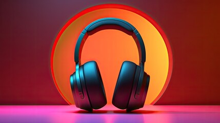 Wireless headphones for immersive audio solid background