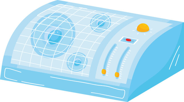 Isometric Air Conditioner Unit With Dials And Grid. Climate Control Technology. Efficient Cooling System Vector Illustration.