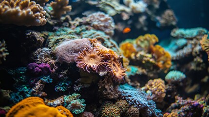 Naklejka na ściany i meble Vibrant Coral Reef Underwater Ecosystem Diversity