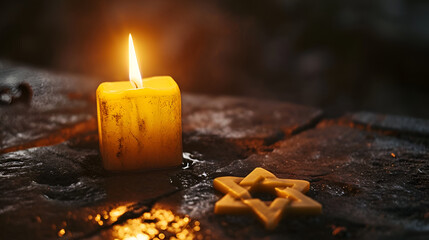burning candle and the Star of David, Generative Ai