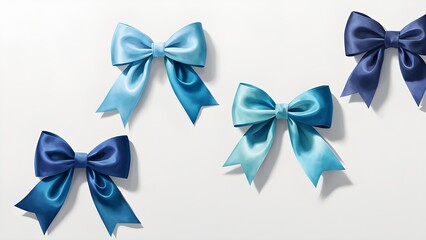 blue bow with ribbon
