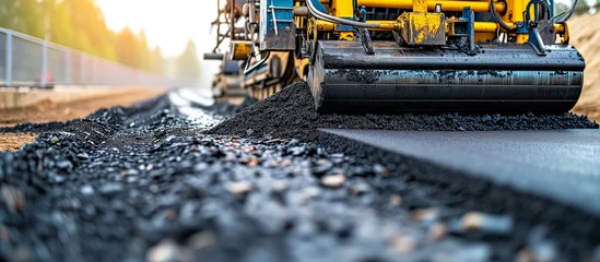 Poster Road Construction with Asphalt Paving Machinery © Susanti