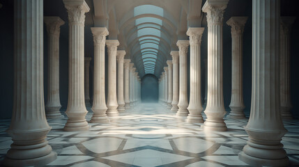 pillar in hallway elegant architecture design