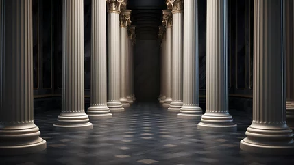Fotobehang pillar in hallway elegant architecture design © Aura