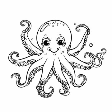 Octopus Line Art Illustration