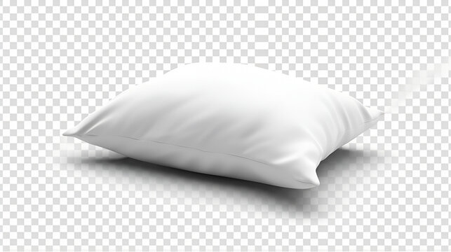 Blank soft pillow isolated on a white background, generative ai