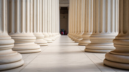 columns at the US supreme court - obrazy, fototapety, plakaty