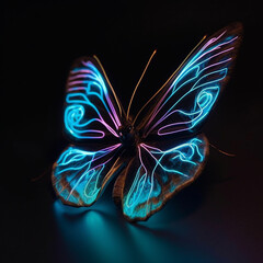 bioluminescent butterfly neon lighting5