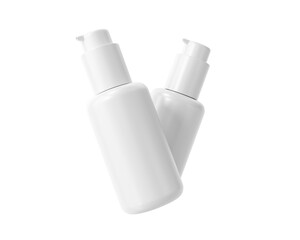 Blank White Plastic Cosmetic Spray Bottle Packaging Isolated On Transparent Background, Prepared For Mockup, 3D Render.