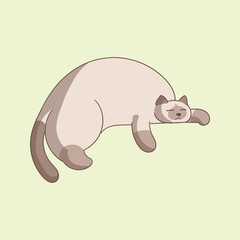 Sleeping Cat Cute Illustration Vector Cartoon