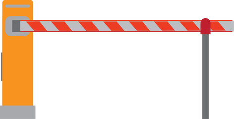 Road Car Barriers with Stop Sign on a white background