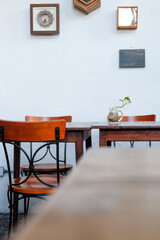 interior of a Vintage Dining Room with decorative objects and furniture. The concept of rest and relaxation