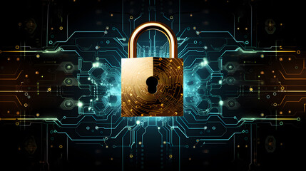 Lockdown of the Digital Realm: Enormous Padlock in Cyber Security