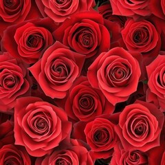 Beautiful collection of red roses, top view. 