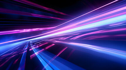 Fototapeta na wymiar Captivating Background Featuring Vibrant Blue And Pink Neon Speed Lines, Urban Pulse: City Lights Dance with Dynamic Blue and Pink Speed