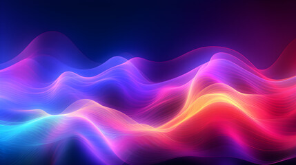 Obraz premium Radiant Technicolor Waves: A Mesmerizing Neon Infusion