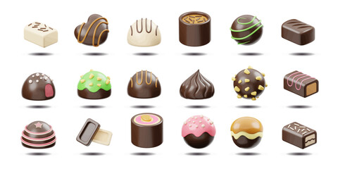 Set of chocolate candies. Vector illustration design
