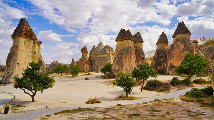 World Famous Fairy Chimneys of the Pasabag valley or Monk's valley with its unique mushroom like...
